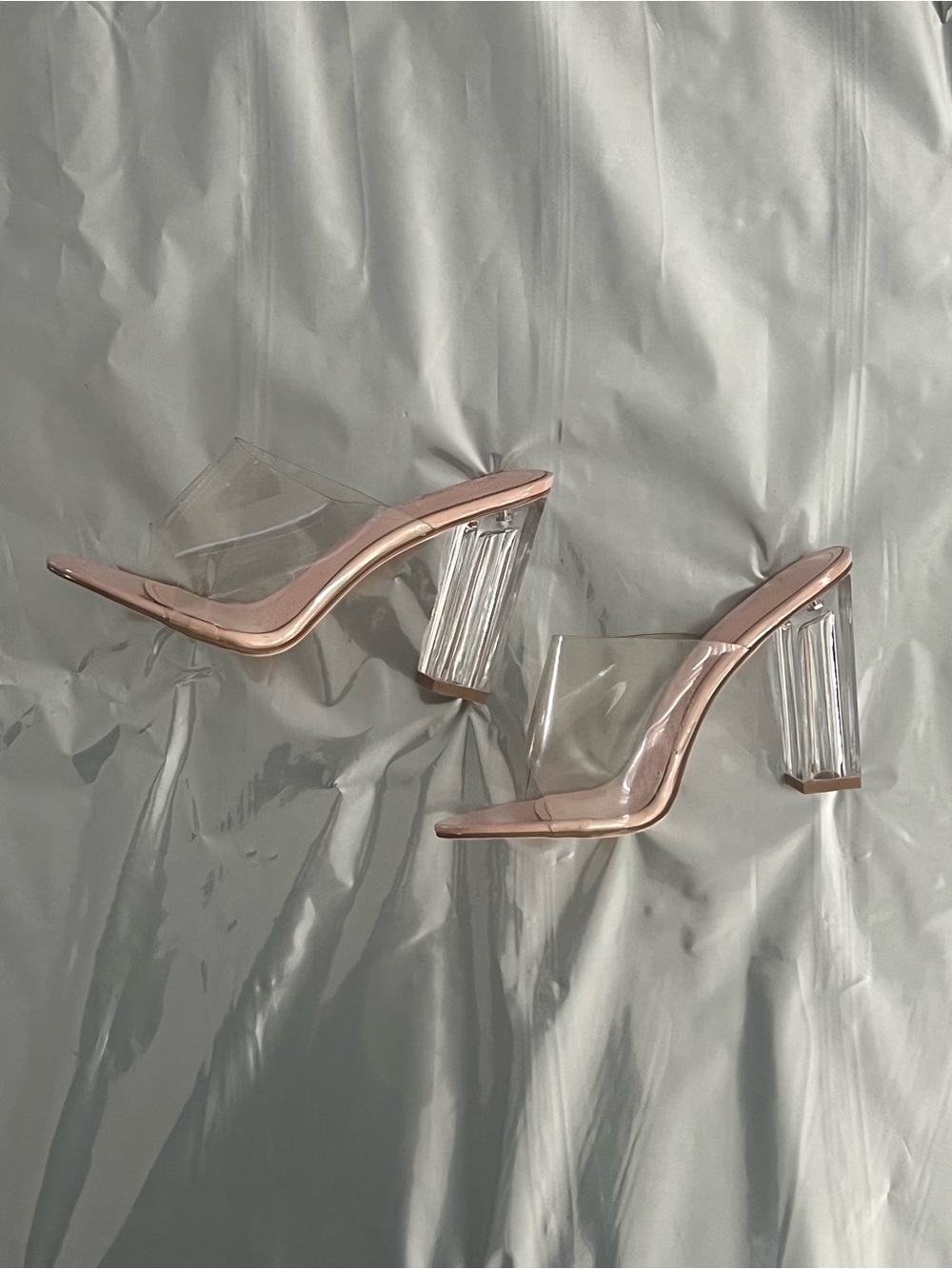 Cape Robbin Block Heel Mules - Nude